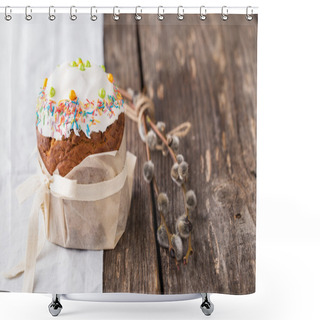 Personality  Traditional Russian Easter Cake Kulich Shower Curtains