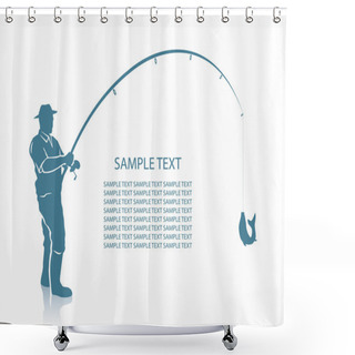 Personality  Fisherman Background Shower Curtains
