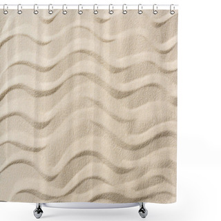 Personality  Top View Of Textured Background With Sand And Smooth Waves  Shower Curtains