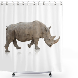 Personality  Potrait Of A Rino Shower Curtains