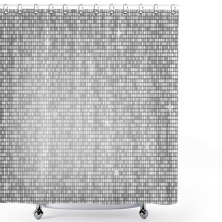 Personality  Abstract Background Silver Mosaic. Background Foil Metallic Texture. Festive Vector Illustration. Mirror Mosaic Vector Illustration. Banner Element. Party Backdrop. Christmas Banner. Disco Decoration Shower Curtains