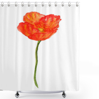 Personality  Orange Poppy Flower Shower Curtains