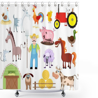 Personality  Farm Set Shower Curtains