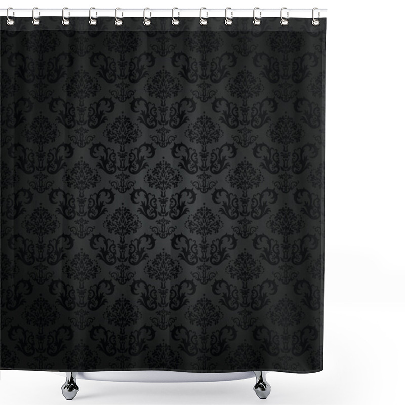 Personality  Seamless charcoal small floral elements wallpaper shower curtains