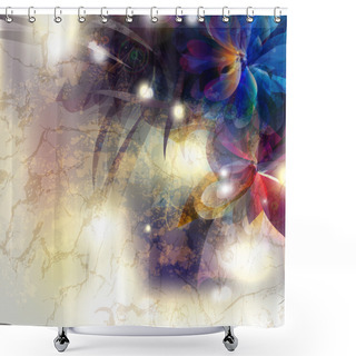Personality  Beautiful Vector Background Or Illustration With Colorful Grunge Shower Curtains
