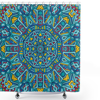 Personality  Colorful Tribal Ethnic Festive Abstract Floral Vector Pattern Shower Curtains