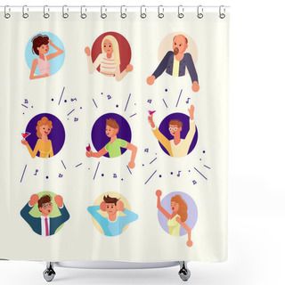 Personality  Noisily Neighbors Characters Shower Curtains