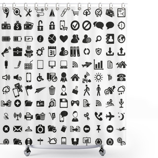 Personality  Universal Web Icons Set Shower Curtains