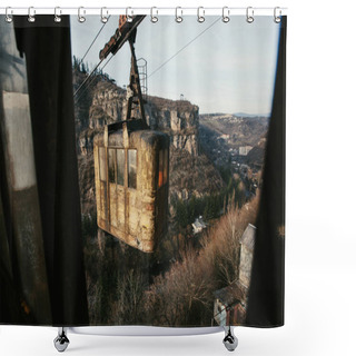 Personality  Cable Way Cabin In Chiatura City Georgia Shower Curtains