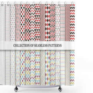 Personality  Collcetion Of Geometric Seamless Patterns. Shower Curtains