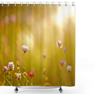 Personality  Field Of Flowers During Sunset Shower Curtains