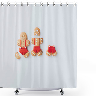 Personality  Crashed Gingerbread Men Shower Curtains