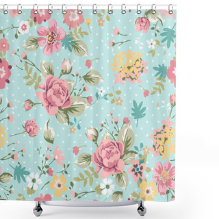 Personality  Seamless Summer Floral Pattern Shower Curtains