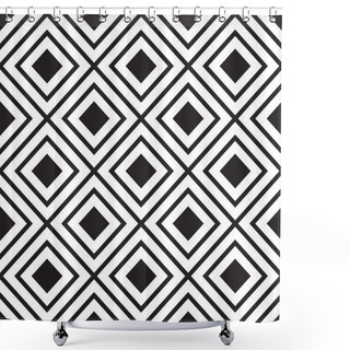 Personality  Vector Seamless Pattern. Modern Stylish Texture. Black And White Seamless Geometric Pattern Shower Curtains