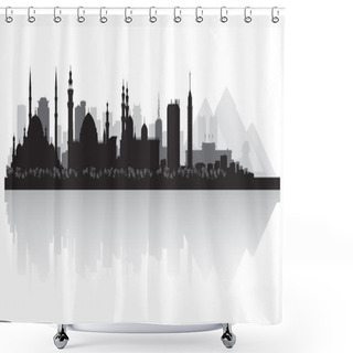 Personality  Cairo Egypt City Skyline Vector Silhouette Shower Curtains