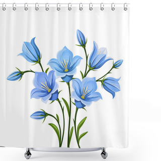 Personality  Bluebell Flowers. Vector Illustration. Shower Curtains