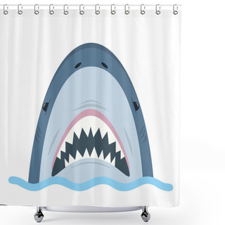 Personality  White Shark Open Mouth In Water. Shower Curtains
