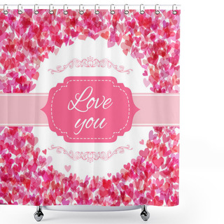 Personality  Pink Hearts Background.  Shower Curtains