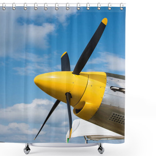 Personality  Plane Nose Showing Propellers Very Cloroful Shower Curtains