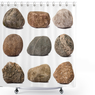 Personality  Rocks Isolated On White Shower Curtains