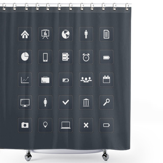 Personality  Computer And Internet Web Icons Buttons Set Shower Curtains