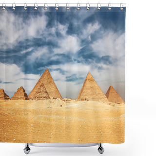 Personality  Ancient Great Pyramids At Giza, Cairo, Egypt. Shower Curtains