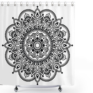 Personality  Mehndi, Indian Henna Tattoo Pattern Or Background Shower Curtains