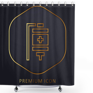 Personality  Blood Bag Golden Line Premium Logo Or Icon Shower Curtains