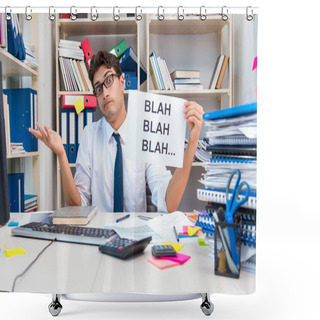 Personality  Busy Frustrated Businessman Angry In The Office Shower Curtains