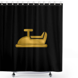 Personality  Baby Car Ride Gold Plated Metalic Icon Or Logo Vector Shower Curtains