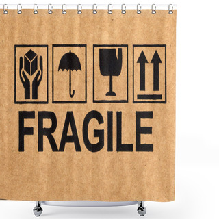 Personality  Fragile Symbol On Cardboard Shower Curtains