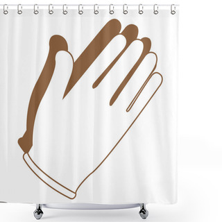 Personality  Gloves Sterile Working Icon.  Shower Curtains