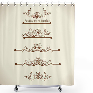 Personality  Set Of Calligraphic Design Elements Shower Curtains