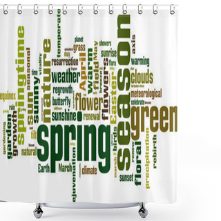 Personality  Spring Word Cloud Shower Curtains