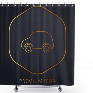 Personality  Black Car Golden Line Premium Logo Or Icon Shower Curtains