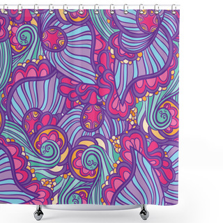 Personality  Abstract Violet Wavy Pattern Shower Curtains