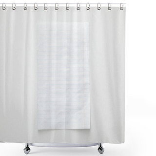 Personality  Top View Of Empty Paper On White Background Shower Curtains