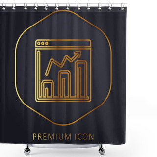 Personality  Analytics Golden Line Premium Logo Or Icon Shower Curtains