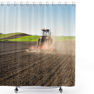 Personality  Tractor Preparing Land  Shower Curtains