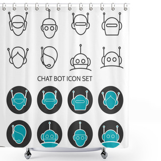 Personality  Chat Bot Icon Set Shower Curtains