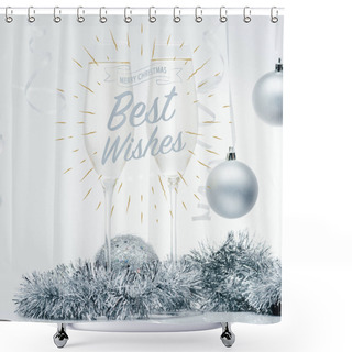 Personality  Glasses Of Champagne And Christmas Toys Shower Curtains