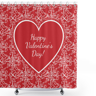 Personality  Vector Card With Congratulations For Valentine's Day. Shower Curtains