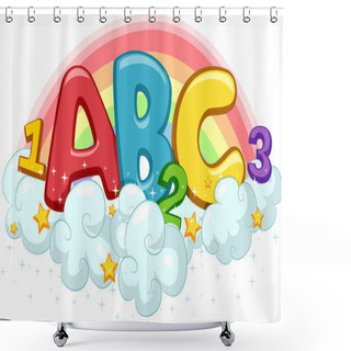 Personality  Rainbow ABC And 123 Shower Curtains