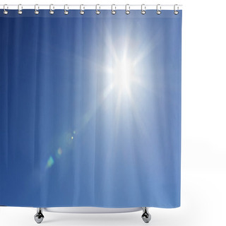 Personality  Shining Sun At Clear Sky With Copy Space Shower Curtains