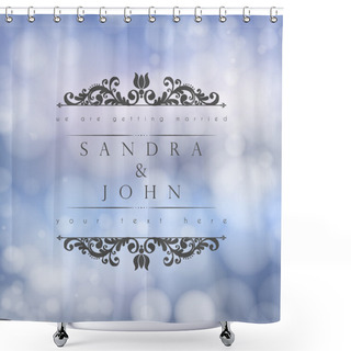 Personality  Wedding Card In Retro Style Shower Curtains