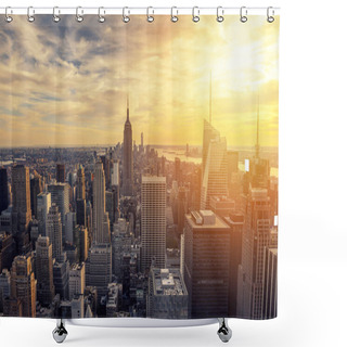 Personality  Sunset On Manhattan Shower Curtains