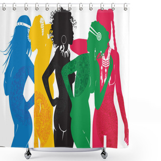 Personality  Girls Are Different Sides Of The World Shower Curtains