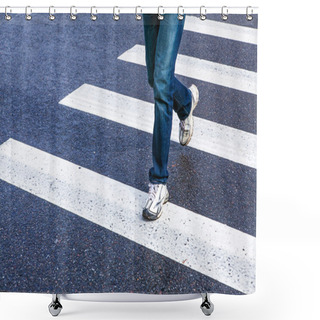 Personality  Pedestrian Crossing Shower Curtains