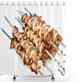 Personality  Kebab On A Plate Shower Curtains