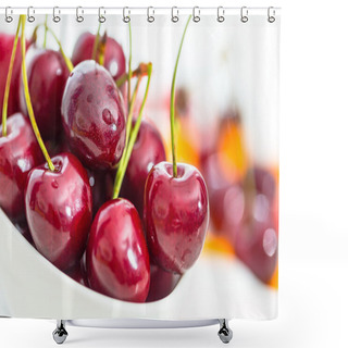 Personality  Fresh Cherries In A Bowl Shower Curtains